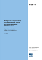 Background complementary hydrogeochemical studies. Site descriptive modelling SDM-Site Laxemar