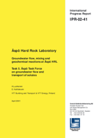 Äspö Hard Rock Laboratory. Groundwater flow, mixing and geochemical reactions at Äspö HRL. Task 5. Äspö Task Force on groundwater flow and transport of solutes