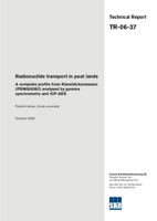 Radionuclide profile from Klarebäcksmossen (PSM006562) analysed by gamma spectrometry and ICP-AES