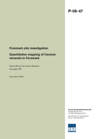 Quantitative mapping of fracture minerals in Forsmark. Forsmark site investigation