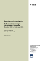 Surface water sampling in Oskarshamn - Subreport October 2003 to February 2004. Oskarshamn site investigation