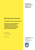 Äspö Hard Rock Laboratory. True Block Scale continuation project. Assessment of the feasibility of tracer tests with injection in 