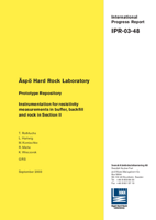 Äspö Hard Rock Laboratory. Prototype repository. Instrumentation for resistivity measurements in buffer, backfill and rock in Section II