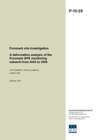 A deformation analysis of the Forsmark GPS monitoring network from 2005 to 2009. Forsmark site investigation