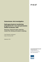 Hydrogeochemical monitoring programme for core and percussion drilled boreholes 2009. Summary of ground water chemistry results from spring and autumn sampling. Oskarshamn site investigation