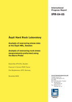 Äspö Hard Rock Laboratory. Analysis of overcoring stress data at the Äspö HRL, Sweden. Analysis of overcoring rock stress measurements preformed using the Borre Probe