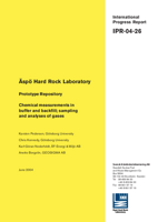 Äspö Hard Rock Laboratory. Prototype repository. Chemical measurements in buffer and backfill; sampling and analyses of gases