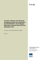 Acoustic emission and ultrasonic monitoring results from deposition hole DA3545G01 in the Prototype Repository between April 2010 and September 2010