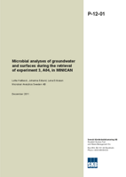 Microbial analyses of groundwater and surfaces during the retrieval of experiment 3, A04, in MINICAN