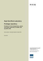 Äspö Hard Rock Laboratory. Prototype repository. Analyses of microorganisms, gases, and water chemistry in buffer and backfill, 2010