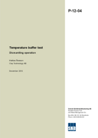 Temperature buffer test. Dismantling operation