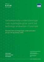 Vattenkemiska undersökningar i sex nyanlagda gölar samt två befintliga småvatten i Forsmark. Resultat från provtagningar under perioden januari till december 2016