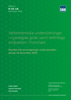 Vattenkemiska undersökningar i nyanlagda gölar samt befintliga småvatten i Forsmark. Resultat från provtagningar under perioden januari till december 2020