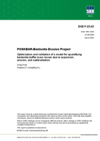 POSKBAR-Bentonite Erosion Project. Optimization and validation of a model for quantifying bentonite buffer mass losses due to expansion, erosion, and sedimentation