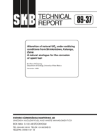 Alteration of natural UO2 under oxidizing conditions from Shinkolobwe, Katanga, Zaire: A natural analogue for the corrosion of spent fuel