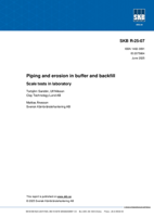 Piping and erosion in buffer and backfill. Scale tests in laboratory
