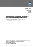 Analysis of copper samples from the canister in deposition hole 4 in the Prototype repository