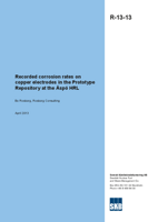 Recorded corrosion rates on copper electrodes in the Prototype Repository at the Äspö HRL