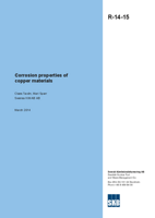 Corrosion properties of copper materials