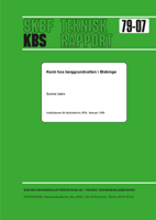 Kemi hos berggrundvatten i Blekinge (Chemistry of groundwater in Blekinge)