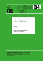 Analysis of groundwater from deep boreholes in Svartboberget