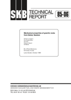 Mechanical properties of granitic rocks from Gideå, Sweden