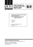 Complex forming properties of natural occuring fulvic acids. Part 1. Complexes with Cadium, Copper and Calcium