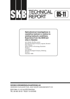 Hydrochemical investigations in crystalline bedrock in relation to existing hydraulic conditions. Experience from the SKB test-sites in Sweden