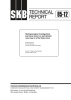 Hydrogeological investigations and tracer tests in a well-defined rock mass in the Stripa mine