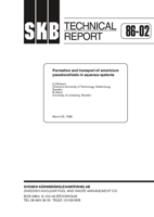 Formation and transport of americium pseudocolloids in aqueous systems