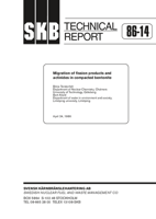 Migration of fission products and actinides in compacted bentonite