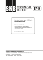 Corrosion tests on spent PWR fuel in synthetic groundwater