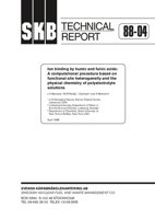 Ion binding by humic anf fulvic acids: a computational procedure based on functional site heterogeneity and the physicl chemistry of polyelectrolyte solutions