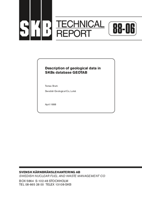 Description of geological data in SKBs database GEOTAB