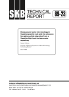 Deep ground water microbiology in Swedish granitic rock and it`s relevance for radio-nuclide migration from a Swedish high level nuclear waste repository