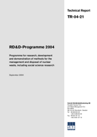 RD&D-Programme 2004. Programme for research, development and demonstration of methods for the management and disposal of nuclear waste, including social science research