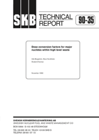 Dose conversion factors for major nuclides within high level waste