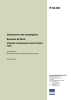 Borehole KLX04A Uniaxial compression test of intact rock. Oskarshamn site investigation