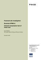 Borehole KFM01A Uniaxial compression test of intact rock. Forsmark site investigation