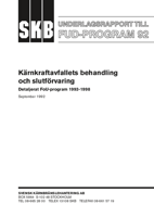 Underlagsrapport till FUD-Program 92. Kärnkraftavfallets behandling och slutförvaring. Detaljerat FoU-program 1993-1998