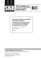 Post-glacial faulting in the Lansjärv area, Northern Sweden. Comments from the expert group on a field visit at the Molberget post-glacial fault area, 1991